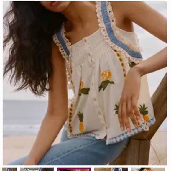 Anthropologie Tops - Anthropologie Pineapple Ruffled Tank — Seen Worn Kept — Fluid Blogger Fave!